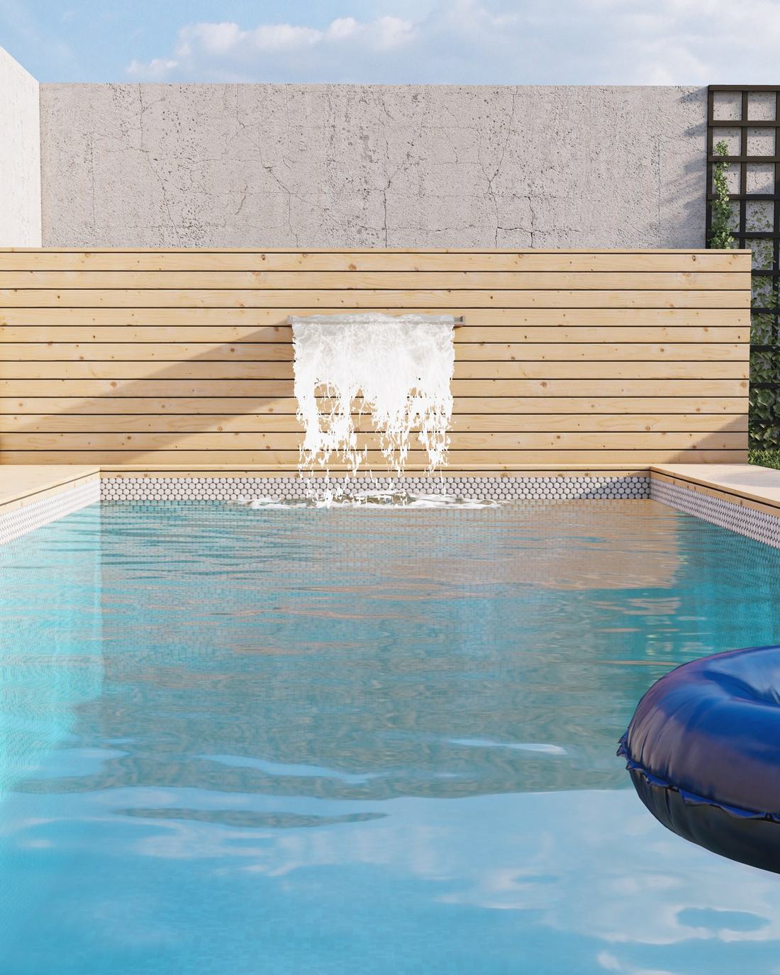 Render del muro de agua