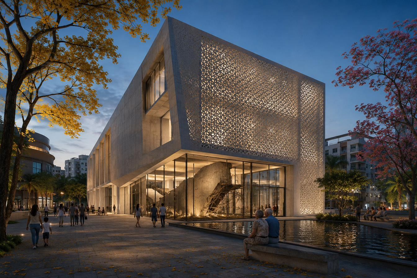 Centro Guayacán — render de fachada principal